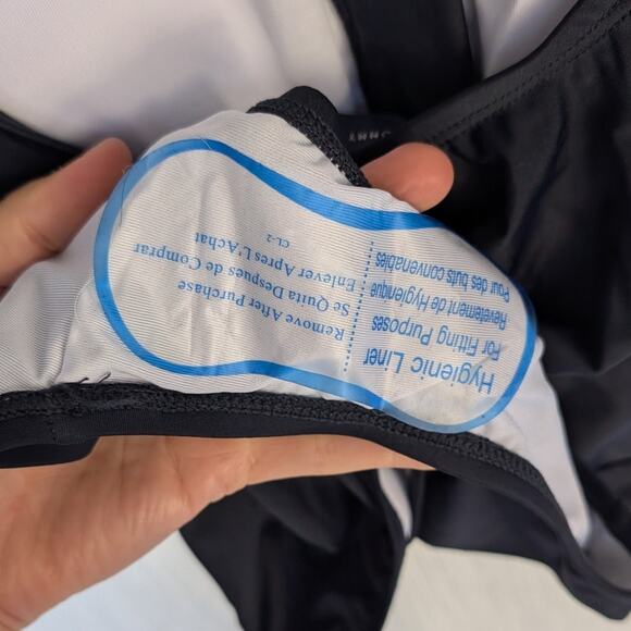 NWT Tommy Hilfiger Navy Over The Shoulder Half Zip One Piece Swimsuit, Size M - Picture 5 of 9